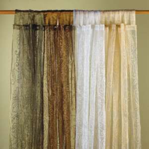 Embroidered Sheer Tissue Curtain  42x84  