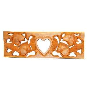  Carved Frame Heart with Fish 24 x 8