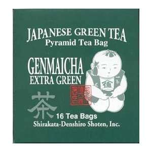 Shirakata Denshiro Shoten   Genmaicha in Pyramid Tea Bags 16 Count 