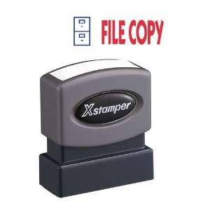  File Copy Ink Stamp, 1/2x1 5/8, Blue/Red Ink Office 
