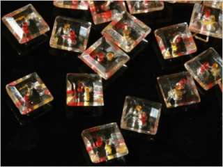   DOLL VINTAGE CZECH SQUARE FACETED CRYSTAL GLASS ART DECO GLASS BUTTONS