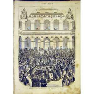    Stock Exchange Paris France French Print 1865 Money