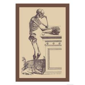    Leaning Skeleton by Andreas Vesalius 12x18
