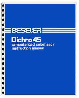 Beseler Dichro 45 Computerized Colorhead Manual  