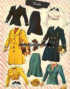Original Size VINTAGE GIRLS IN WAR PAPER Dolls LASER REPRO FREES&HW/2