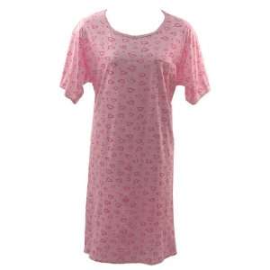   Short Sleeve Pink Hearts Cotton Nightgown Plus Size 4X