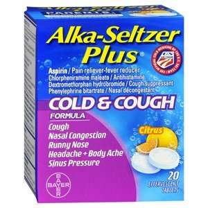   pack of 6 BAYER CORPORATION ALKA SELTZER PLUS COLD/COUGH 20 Tablets
