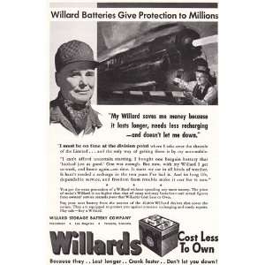  Print Ad 1937 Willard Batteries Willard Books