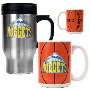 Denver Nuggets NBA Stainless Steel Travel Mug & Gameball Ceramic Mug 