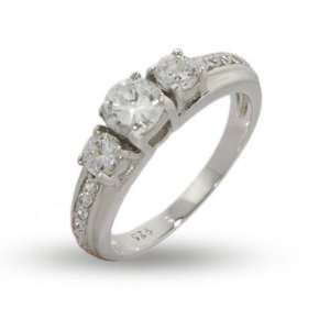  Past, Present and Future 3 Stone CZ Engagement Ring Size 5 