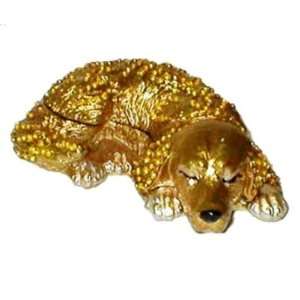  Bejeweled Pewter Dog Trinket Box Case Pack 6   571712 