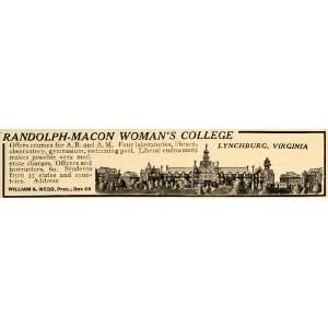  1917 Ad Randolph Macon College Lynchburg William A Webb 