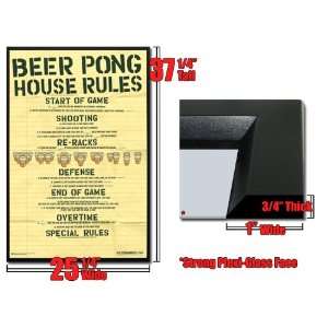  Framed Beer Pong Poster House Rules College Drinking