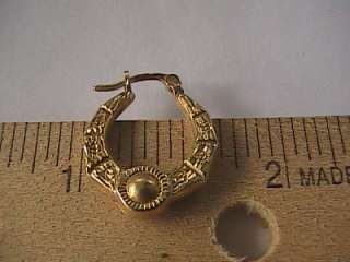 14K Vintage Yellow Gold Hoop Earrings  