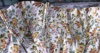 Yellow Rose Cotton Lined Drapes 1950s Shabby Chic Huge  