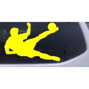Yellow 14in X 9.9in    Soccer Player Sports Car Window Wall Laptop 