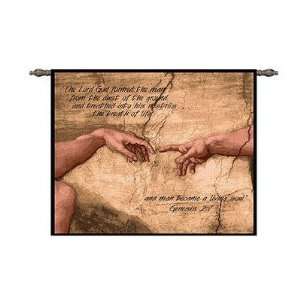  Pure Country Weavers Creation of Adam Tapestry With Words 