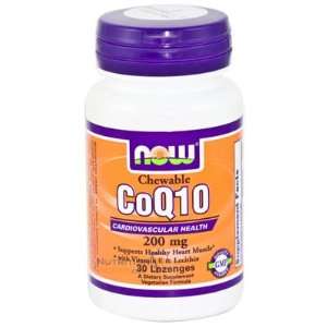  Now CoQ10 200mg with Vitamin E and Lecithin, 30 Lozenge 