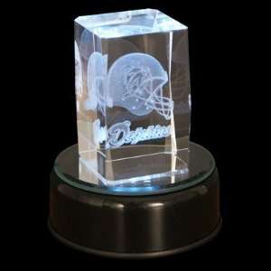  Miami Dolphins Helmet Cube With Lighted Base Sports 