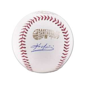 Kevin Youkilis Autograph 2007 World Series Baseball Mounted Memories