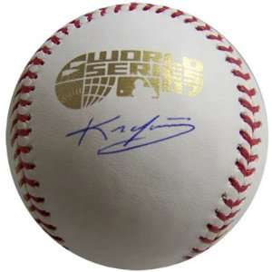  Autographed Kevin Youkilis Baseball   2007 World Series 