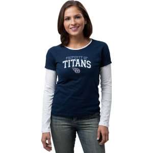  Tennessee Titans  Navy  Womens Logo Property Too Long 