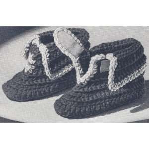 com Vintage Crochet PATTERN to make   Childrens Bootie Boot Slippers 