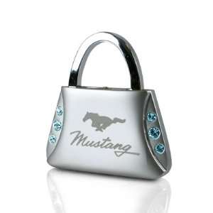    Ford Mustang Blue Crystals Purse Shape Key Chain Automotive