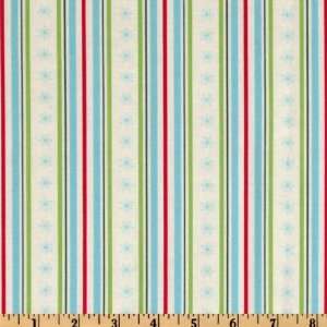  44 Wide Over The River Stripes White/Red/Lime Fabric By 