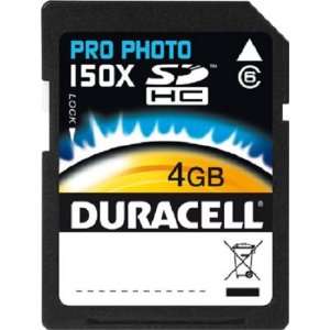 Duracell 4GB Duracell Pro Photo 150X SD SDHC Class 6 Secure Digital 