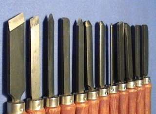 Set of 12 Craftsman High Speed Steel, Wood Lathe Turning Tools Chisels 
