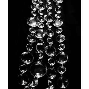 30 feet Clear Acrylic Faux Crystal Round Beads Chain Garland  