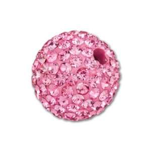  14mm Rose Crystal Candy Pavé Round Bead