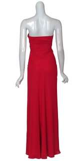 LAUNDRY Cranberry Chiffon Draped Eve Gown Dress 6 NEW  