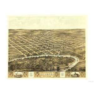  Marengo, Iowa   Panoramic Map Giclee Poster Print