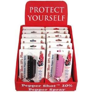 5oz Pepper Shot 10% Plus Self Defense Pepper Spray Black Hard Case 12 