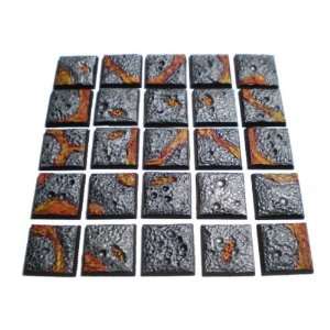    Fire and Brimstone   Square Base 25mm (Full Set 25) Toys & Games