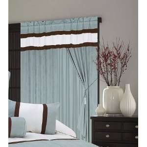   of Micro suede Aqua Blue Curtain / Drapes 