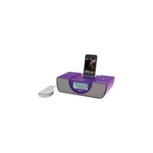  Purple Dual Alarm Clock Fm Radio With Pillow Shaker And 