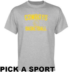   State Cowboys Ash Custom Sport Icon T shirt  