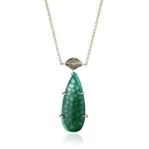 Kendra Scott Jewel Tones 14K Gold Plated Green Agate Bailey Necklace 