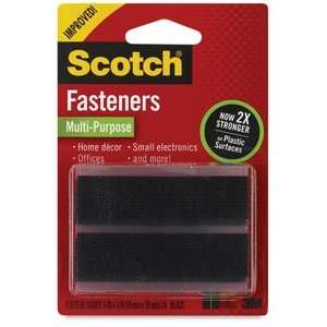  Scotch Reclosable Fasteners   2 x 3, 3 Sets, Black Office 