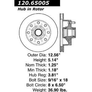  Centric Parts 120.65005 Premium Brake Rotor with E Coating 