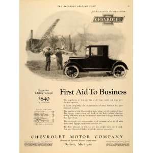  1924 Ad Chevrolet Cars Superior Utility Coupe Work Site 
