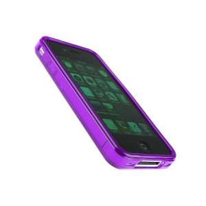   Iphone 4 TPU Clear Case Cover   Purple   Fit Iphone 4 Generation / 4G
