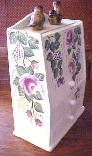 Hand Painted Floral Motif Vanity Chest With Mirror  