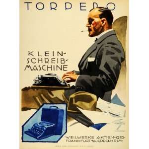  1926 Ludwig Hohlwein Torpedo Schreib Maschine Typewriter 
