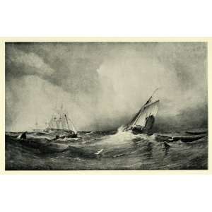  1919 Print Pilot Boat Ships Sailing Boats Copley Fielding 