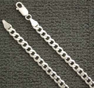 Sterling Silver Curb 5.5mm Chain Necklace Mens Jewelry  