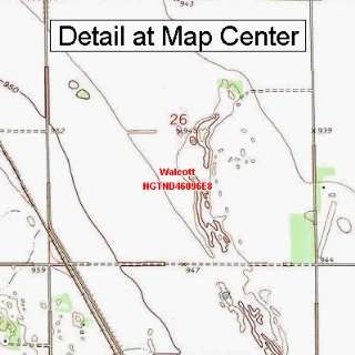   Topographic Quadrangle Map   Walcott, North Dakota (Folded/Waterproof